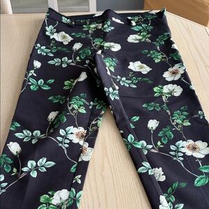 H&M Black and Green Floral Pants